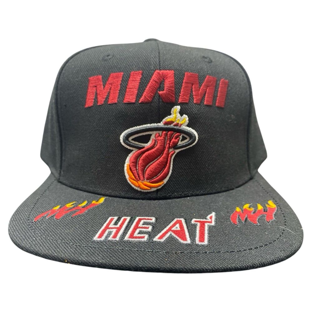 Mitchell & Ness Miami Heat High Grade Black Adjustable Snapback Hat Cap NBA NEW